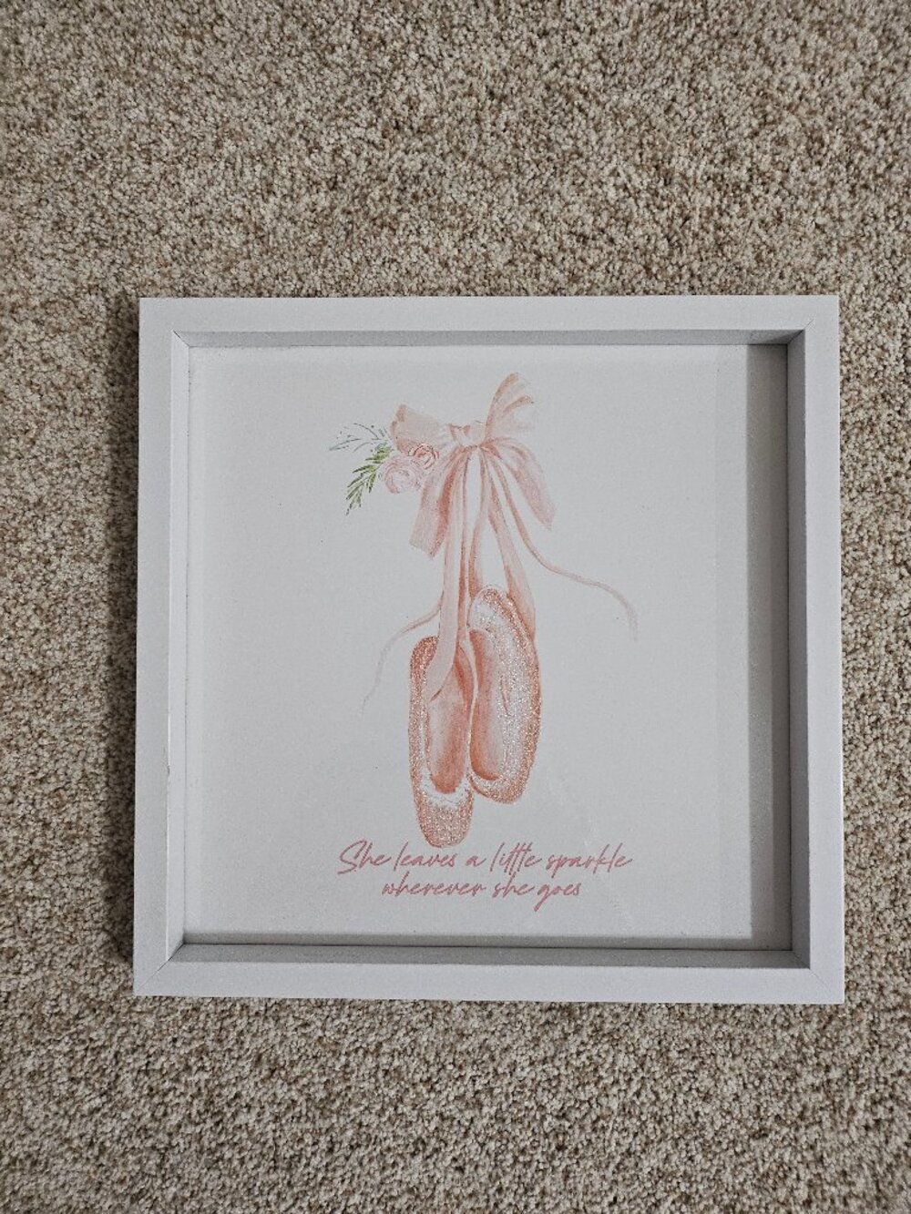 Ballet Pointe Shoes Framed Wall Art She Leaves A Little Sparkle Wherever She Goe